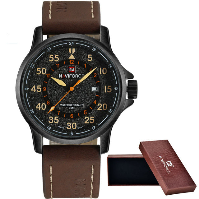 Casual Watches For Men's 3ATM Waterproof Quartz Leather