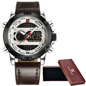 NAVIFORCE Men Sport Watches Top Luxury Brand LED Analog Clock